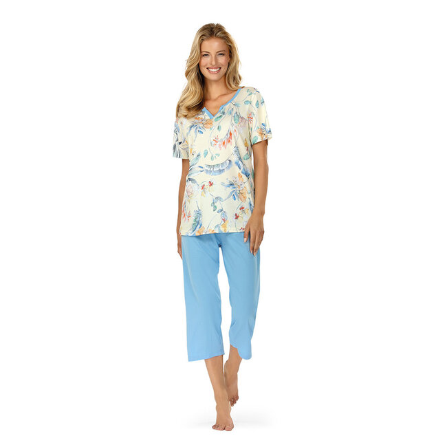 Pyjama 7/8 broek Ascafa blauw geel A2513114