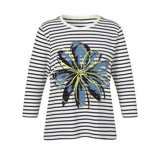Via Appia Due Shirt Via Appia Due 3/4 mouw blauw wit print 2512416