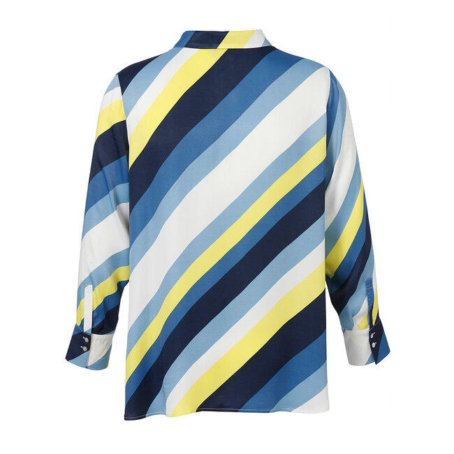 Blouse Via Appia Due geel blauw wit 2512678