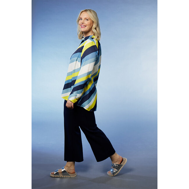 Blouse Via Appia Due geel blauw wit 2512678