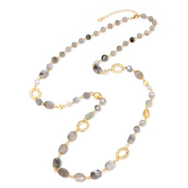 Halsketting grijs 101193106