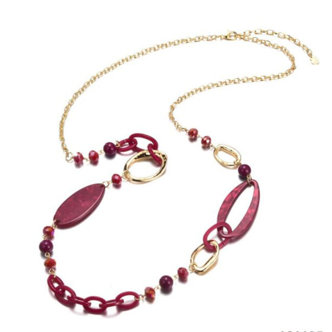 Halsketting paars rose 101135515