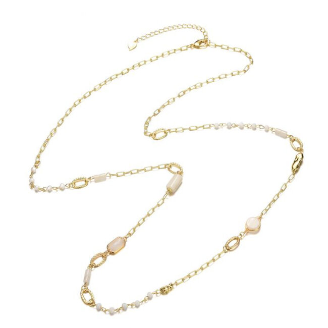 Halsketting wit goud 101162501