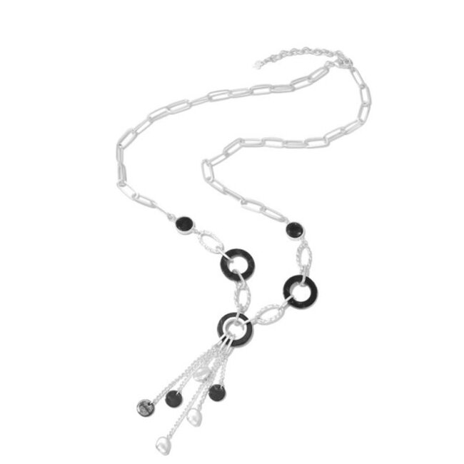 Halsketting zwart zilver 101178602