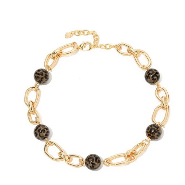 Halsketting leopard goud 101192147