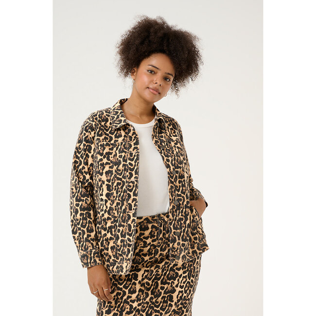 Jas denim Kaffe Curve leopard 10583077