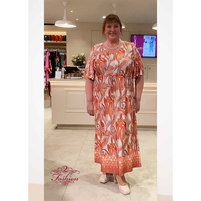 Kleed Verpass wit flamingo red print 6314