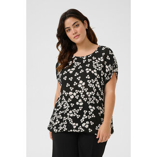 Kaffe Curve Shirt Kaffe Curve zwart met bloem 10582027