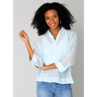 Outlet Blouse Yest pastel blauw Giënna 0005266