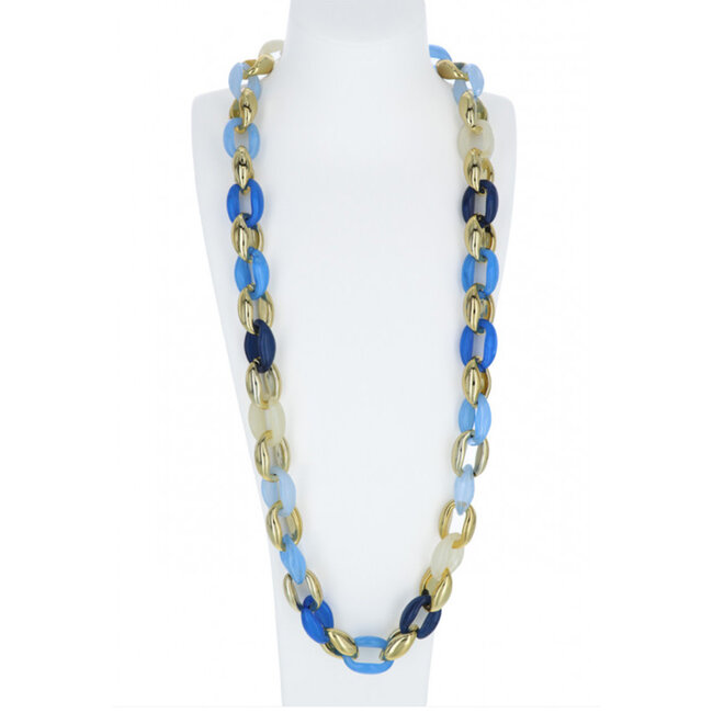 Halsketting blauw goud 80 cm Z648M23075