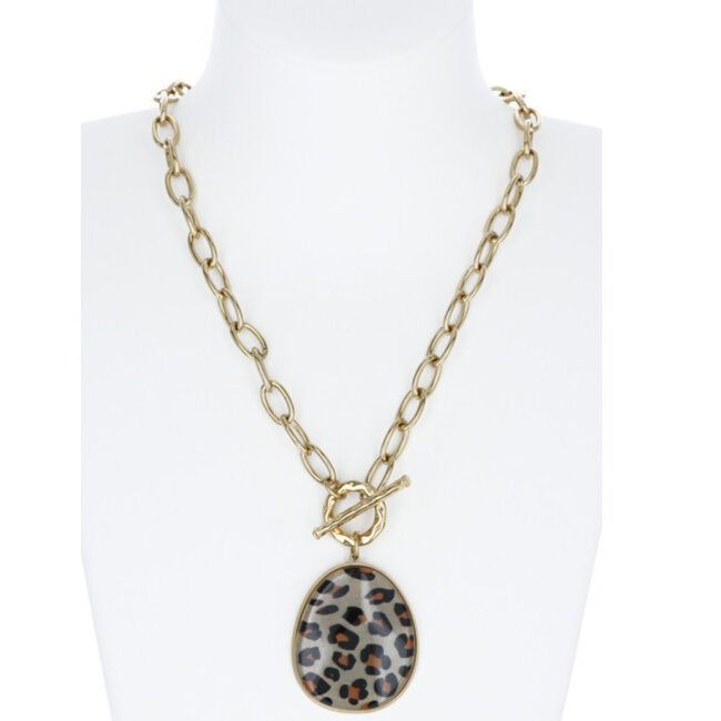 Halsketting goud leopard 44 cm B539M24673
