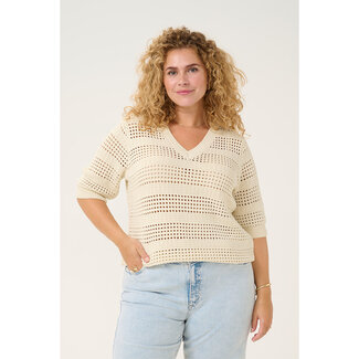 Kaffe Curve Shirt Kaffe Curve gebreid creme 10583193