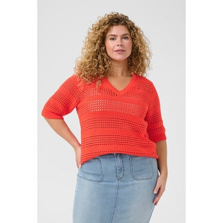 Kaffe Curve Shirt Kaffe Curve gebreid oranje 10583193