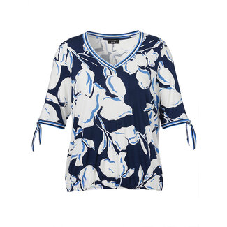 Via Appia Due Shirt Via Appia Due V-hals 1/2 mouw blauw wit 2513722