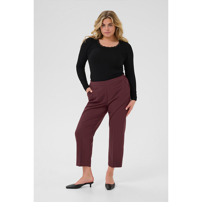 Broek enkellengte Kaffe Curve aubergine 10580650