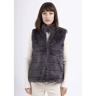 Bodywarmer pels D.grijs f49044 Tu (van maat 44 tot 50)