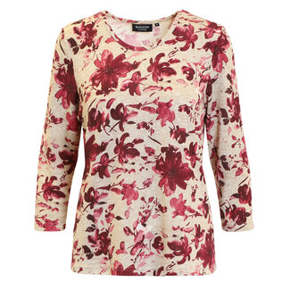 Signature Shirt 3/4 mouw Signature bordeaux beige 219138