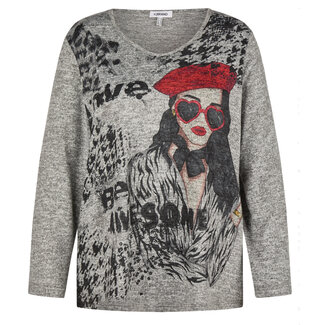 KJBrand Pull KJBrand grijs print 1507V6