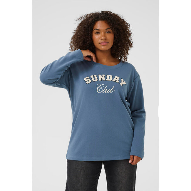 Sweater Kaffe Curve blauw 10583639