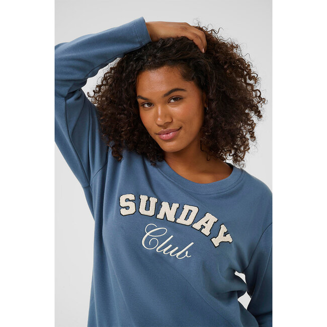 Sweater Kaffe Curve blauw 10583639