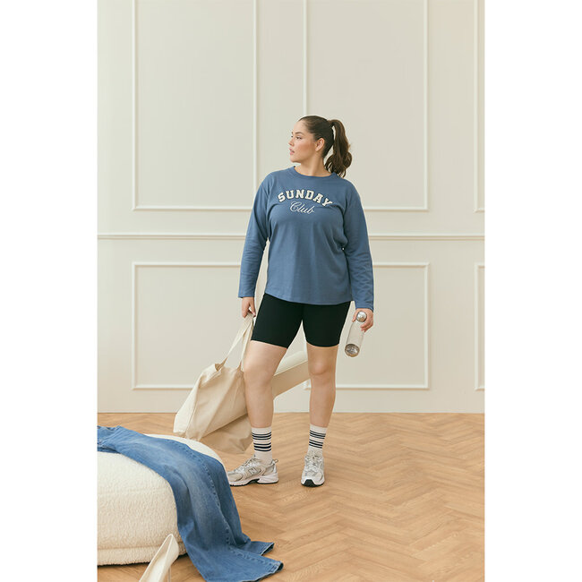 Sweater Kaffe Curve blauw 10583639