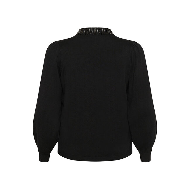 Pull Kaffe Curve zwart met strass kraag 10583767