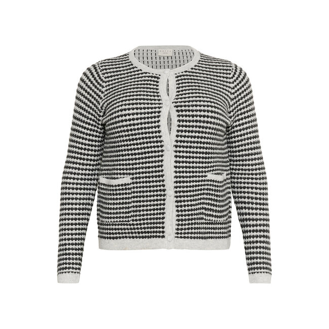 Cardigan Kaffe Curve L.grijs zwart 10582560