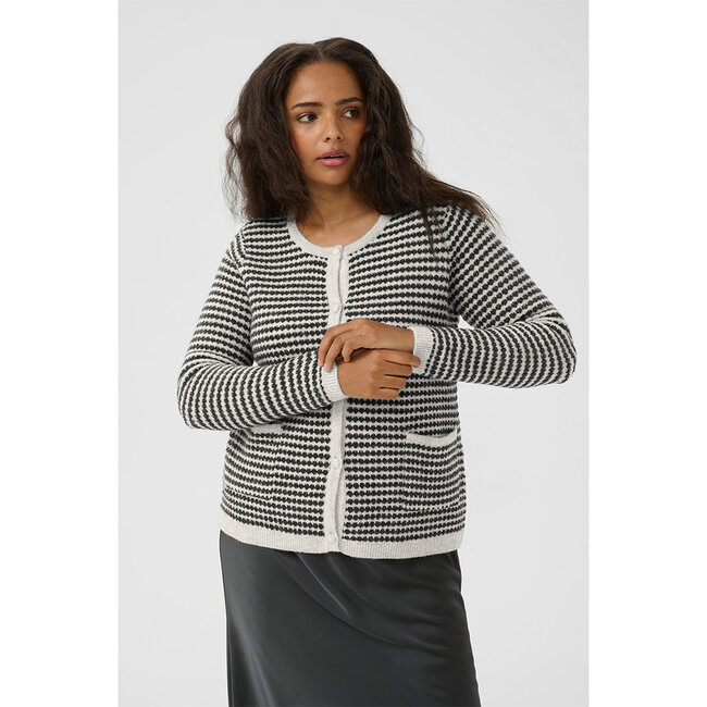 Cardigan Kaffe Curve L.grijs zwart 10582560