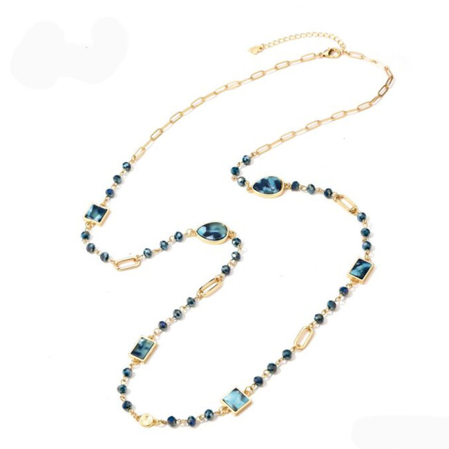 Halskettingpetrol goud 101179446