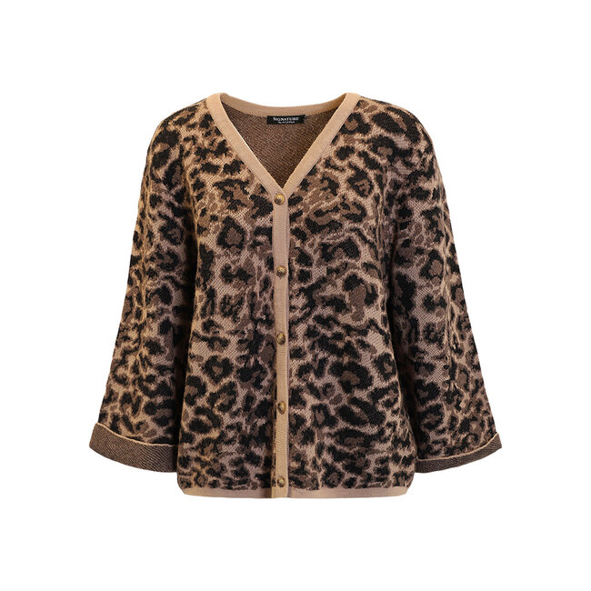 Cardigan 3/4 mouw Signature leopard 219174