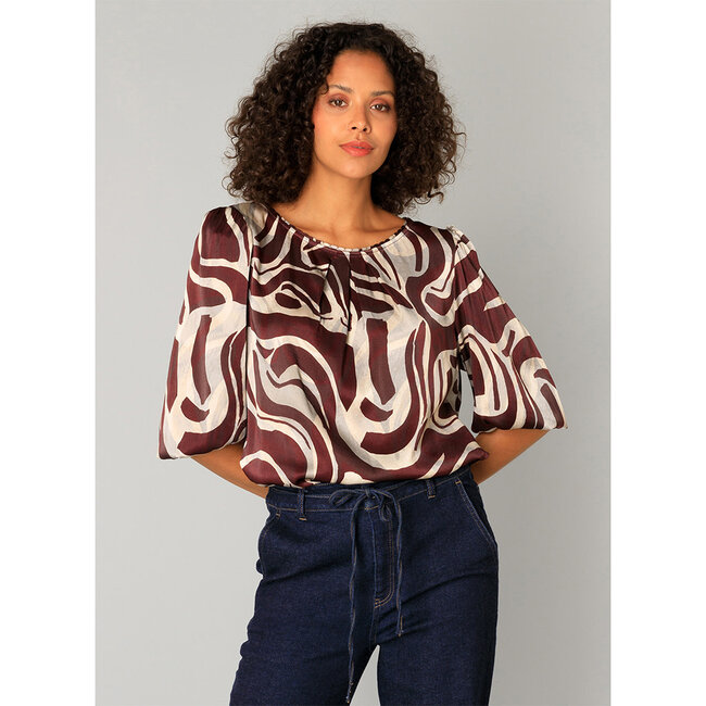 Blouse Yest bordeaux multi  Clara 0005790