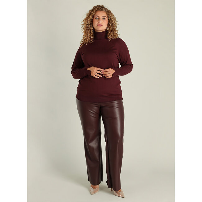 Pull rolkraag Yest Curve bordeaux Selki A005822