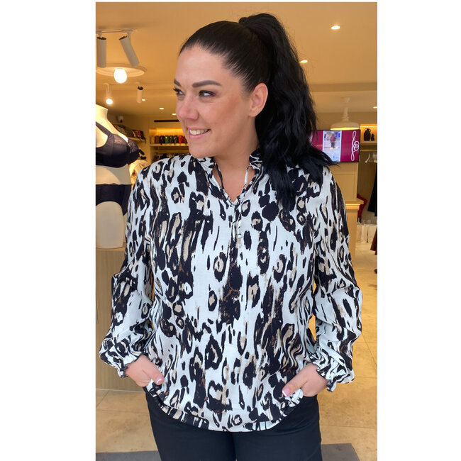 Shirt SeeYou wit leopard B34306