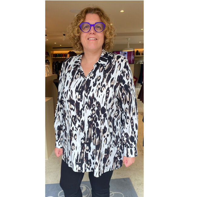 Blouse SeeYou wit leopard B34305