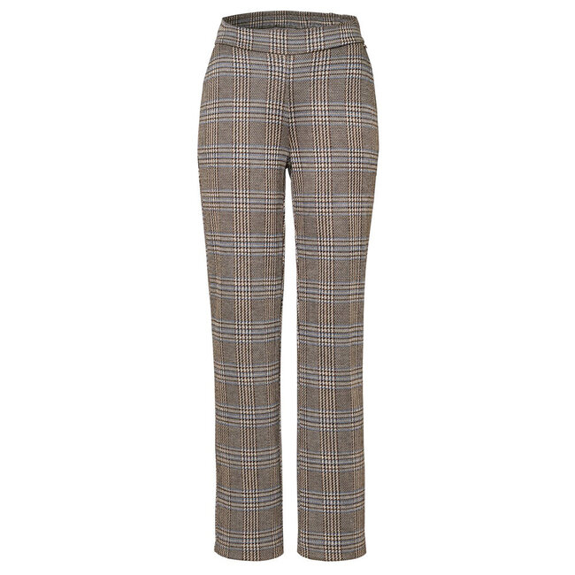 Broek Relaxed by Toni greige geruit 2243 074