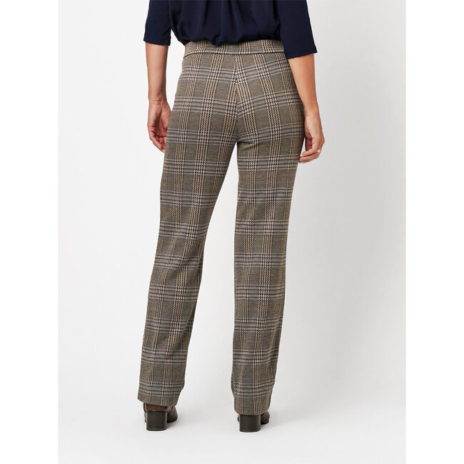 Broek Relaxed by Toni greige geruit 2243 074