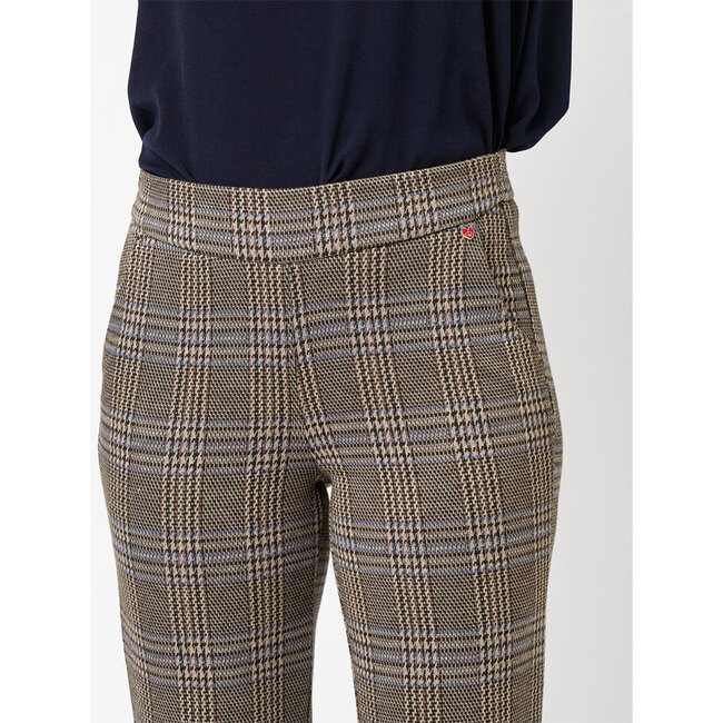 Broek Relaxed by Toni greige geruit 2243 074