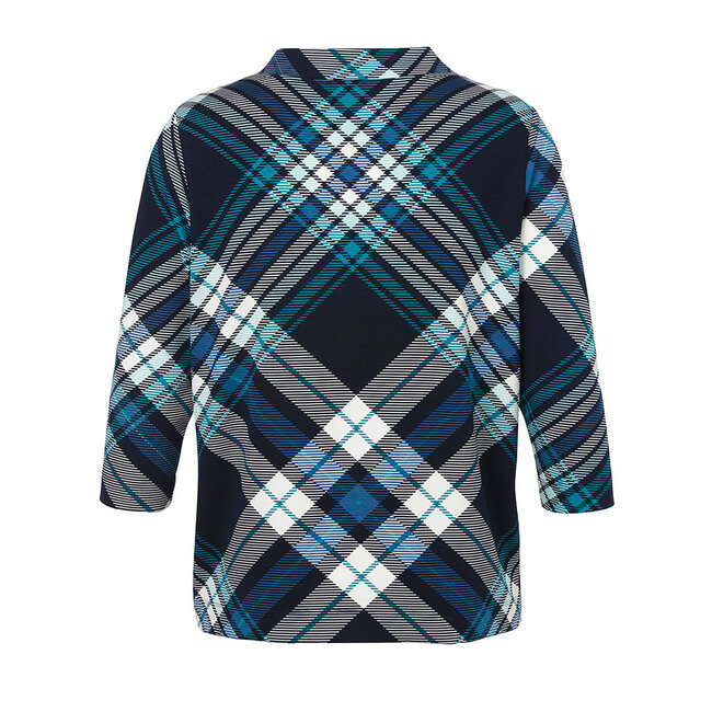 Sweater Via Appia Due blauw smaragd geruit 2525430