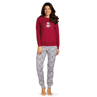 Comtessa Pyjama Comtessa rood grijs 252330