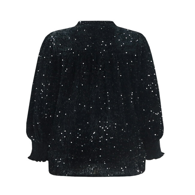 Blouse Exxcellent zwart met glitter Isolda 25WOE19