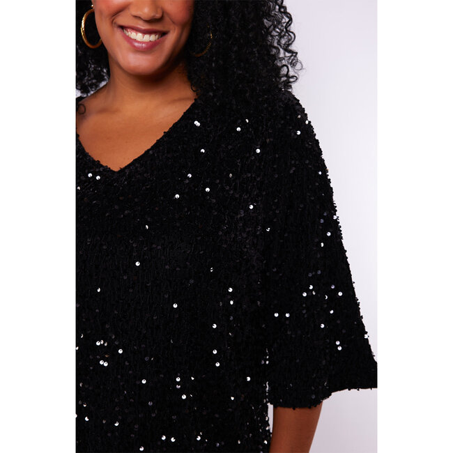 Kleed Exxcellent zwart met glitter Celeste 25WOE99