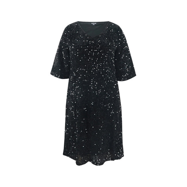 Kleed Exxcellent zwart met glitter Celeste 25WOE99