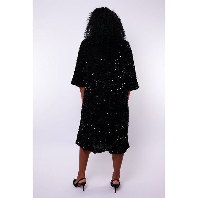 Kleed Exxcellent zwart met glitter Celeste 25WOE99