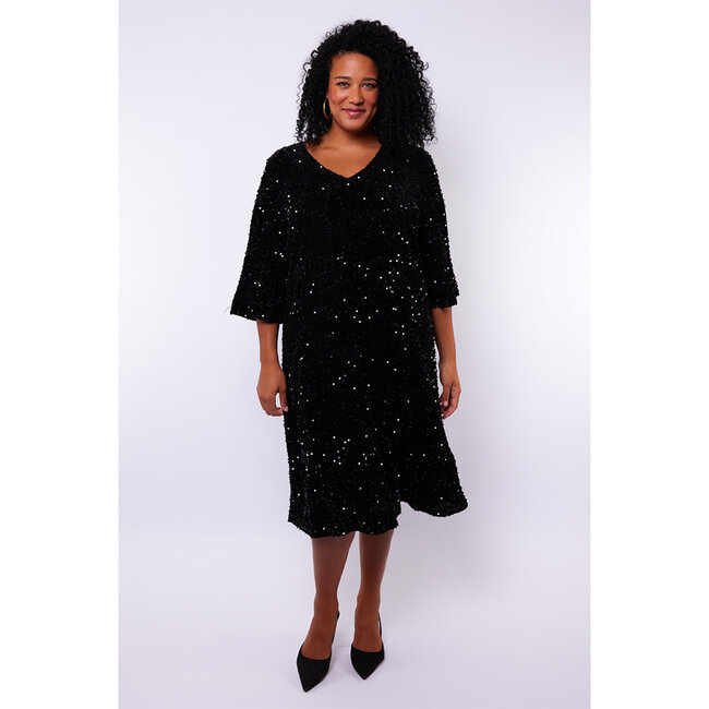 Kleed Exxcellent zwart met glitter Celeste 25WOE99