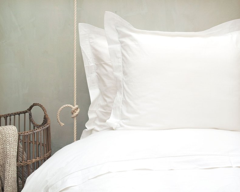 Ajour Kussenslopen licht grijs Set perkal  katoen - 2 Stuks