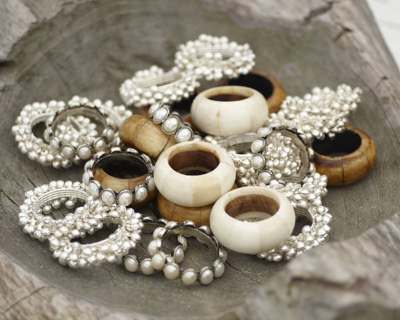 Napkin Ring Bone set 6 pcs