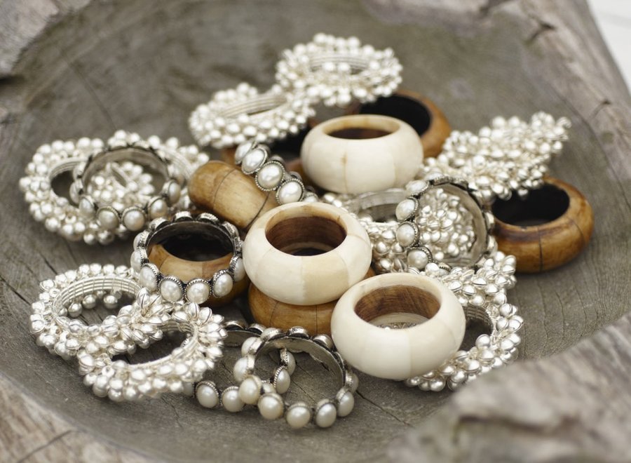 Napkin Ring Bone set 6 pcs