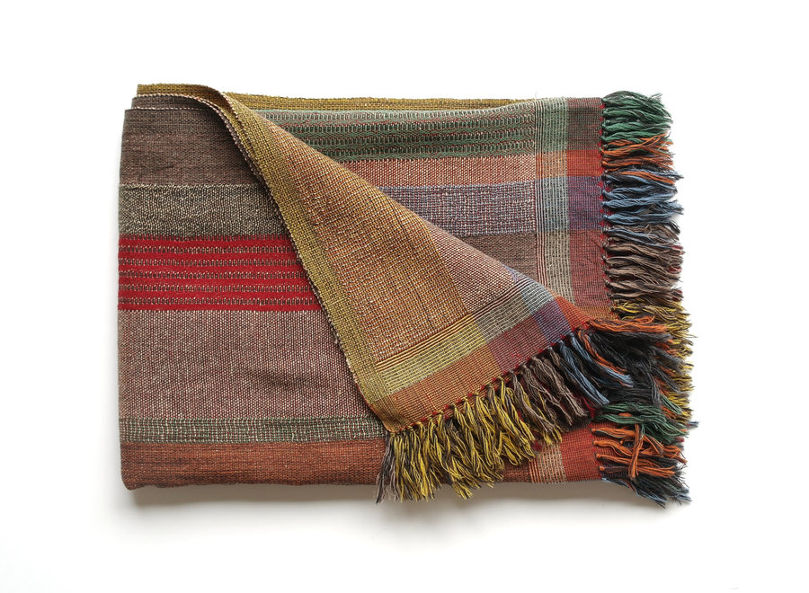 Multi Stripe Plaid Green 130/170cm wool/silk
