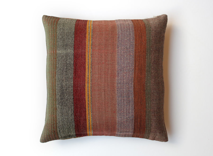 Multi Stripe Green Cushion Cover