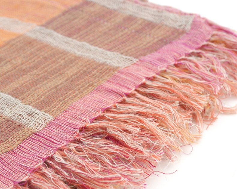 Sienna plaid Orange 170/130cm handwoven